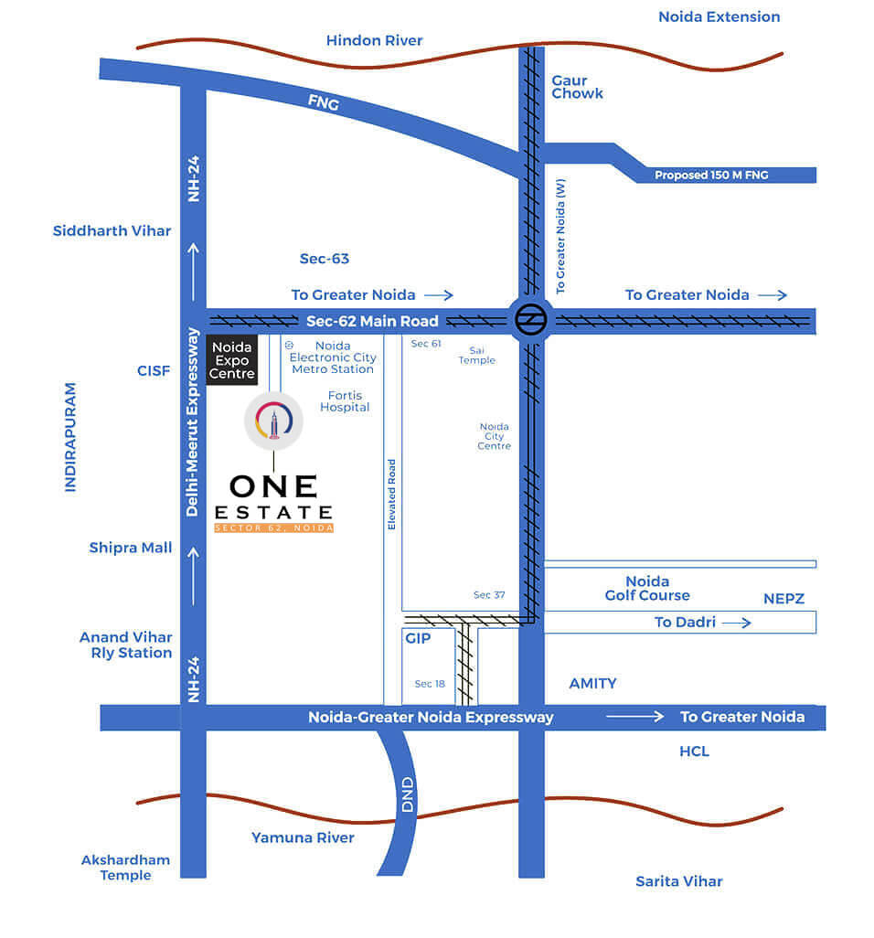 one estate location sector 62